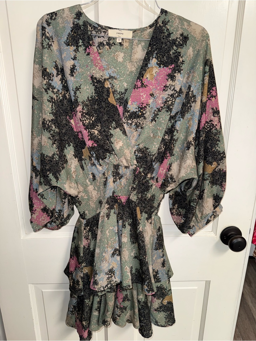 Entro Metro Mint Multi Abstract Mini Dress size Small